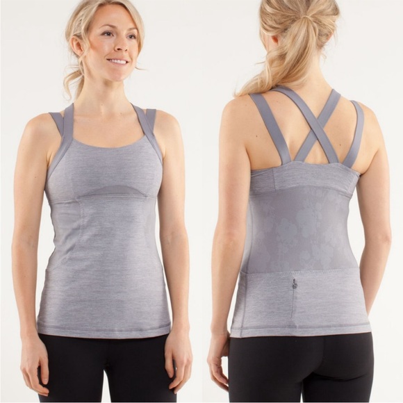 Lululemon Luxtreme Chaturanga Tank w Built in Bra Double Straps, Soft Lavender - Picture 1 of 15